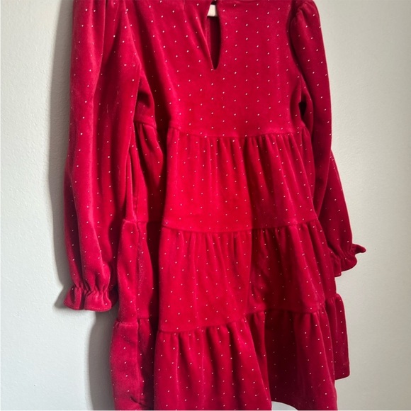 Tahari Red Polka Dot Christmas Velvet Dress size 5T - Picture 6 of 6